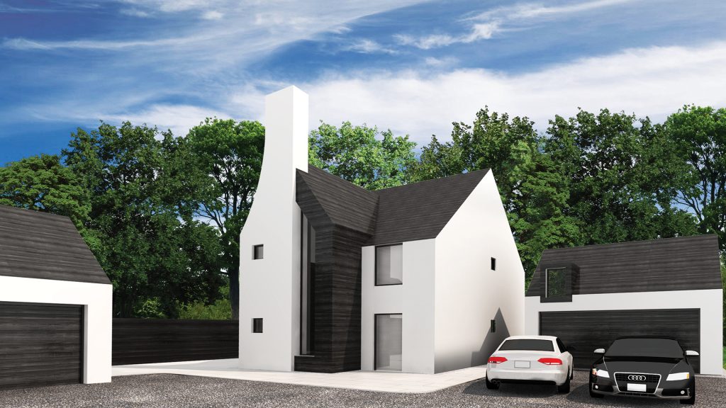 A render image of eco homes