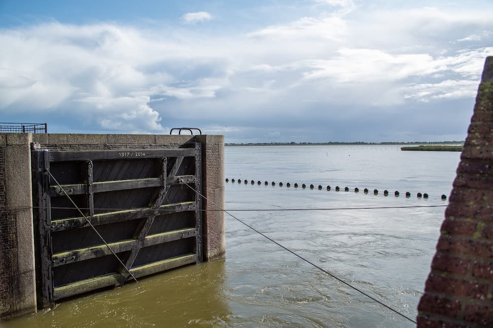 Image of flood defences representing the infrastructure sector